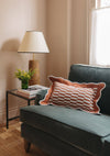 Rust Checkerboard Cotton Cushion Cover