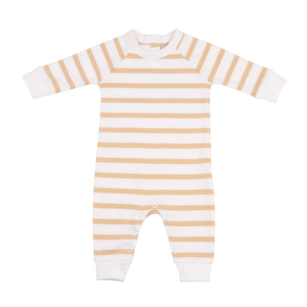 Biscuit & White Breton Striped All-in-One