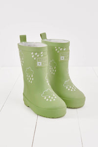 Grass & Air - Glacial Green Colour-Changing Kids Wellies: UK6