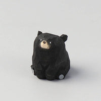 Hand-crafted Wooden Bear Ornament - Black