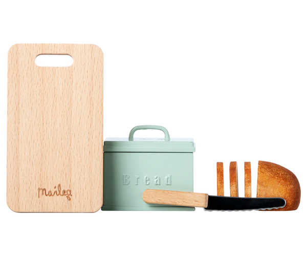 Minature Bread Box with Utensils