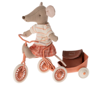 Tricycle Mouse, Big Sister with Bag - Coral