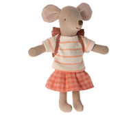 Tricycle Mouse, Big Sister with Bag - Coral