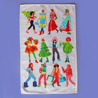 12 Slays of Christmas Tea Towel 