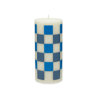 Small Column Candle - Off-white/Blues