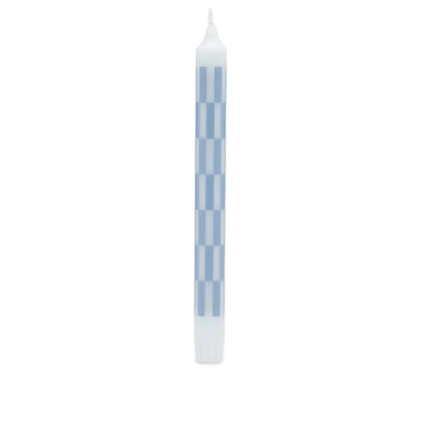 Single Pattern Candle - Light Blue/Dusty Blue Check