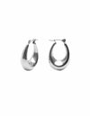 Bold Crescent Hoop Earrings - Silver