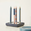 Set of 4 Pattern Candles - Light Pink and Blues