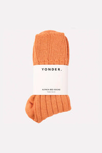 Alpaca Bed Socks - Tangerine (Size 4-8)