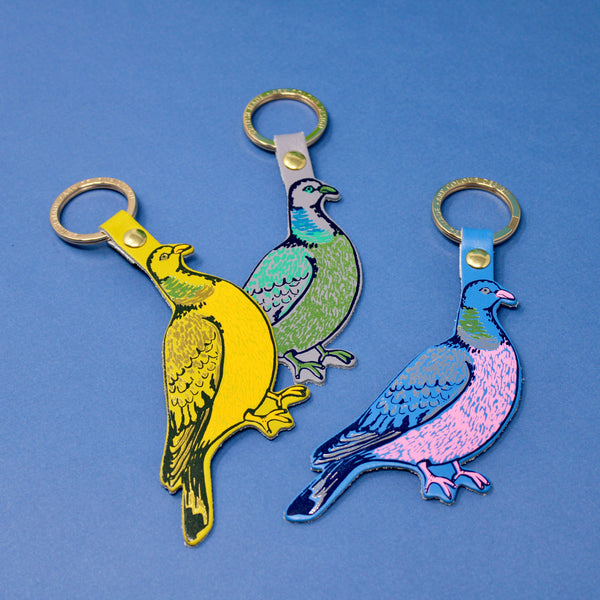 Feral Pigeon Key Fob - Cornflower