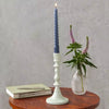 Enamel Candlestick (19cm) - Light Grey