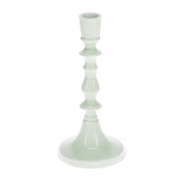 Enamel Candlestick (19cm) - Light Grey