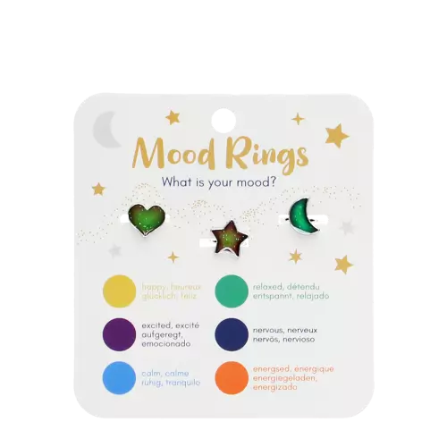 Mood Rings - Set of 3 - Heart, Star & Moon