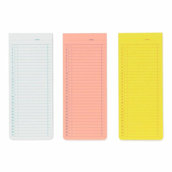 Sticky Memo Pad Monthly - Yellow