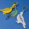 Feral Pigeon Key Fob - Cornflower