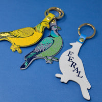 Feral Pigeon Key Fob - Cornflower