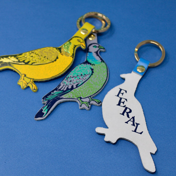 Feral Pigeon Key Fob - Cornflower