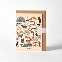 Roomytown - Greetings Card - Les Animaux