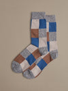 Organic Cotton Socks - Blue Patchwork