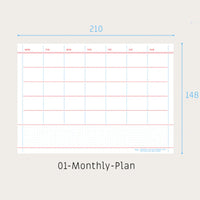 Paperian Flat Notepad (A5) Monthly