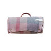 Recycled Wool Small Picnic Blanket in Pink Patchwork Check