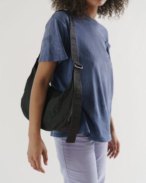 Baggu Black Medium Nylon Crescent Bag