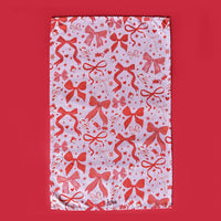 Red Bows Tea Towel