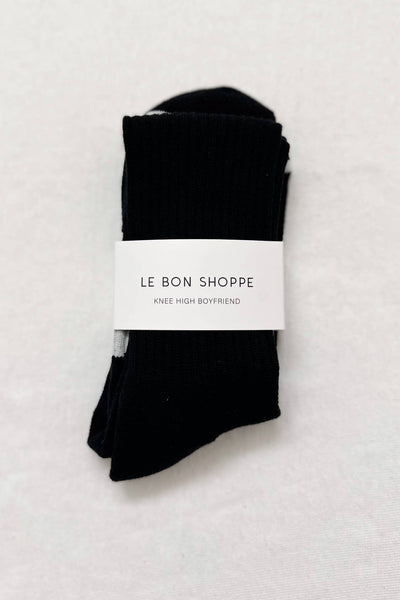 Knee High Boyfriend Socks - Black