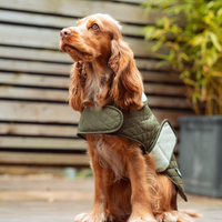 Luxe Quilted Dog Coat - Country Khaki - XS