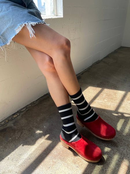 Boyfriend Socks - Black Stripe