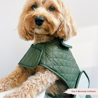 Luxe Quilted Dog Coat - Country Khaki - M