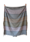 Recycled Wool Blanket in Blush Linear Check