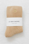 Embroidered Cloud Socks - French Vanilla & Gold Heart