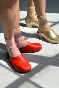 Embroidered Cloud Socks - Pink Rosé & Silver Seashell