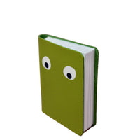 Googly Eye Mini Leather Notebook - Apple Green