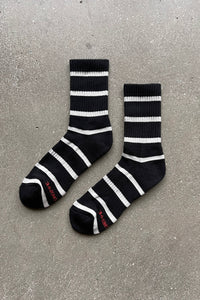 Boyfriend Socks - Black Stripe