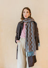 Lambswool Oversized Scarf in Blue Checker