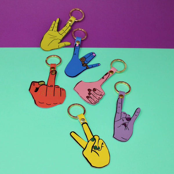 Thumbs Up Key Fob -  Pink