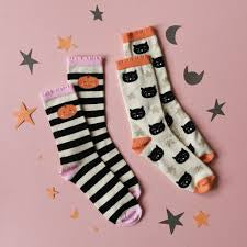 Spooky Halloween 2 Pack Socks - Size 9-12 Jr