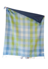 Recycled Wool Picnic Blanket in Blue Gradient Gingham