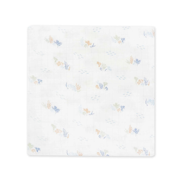 Organic Cotton Muslin Swaddle - Coastline