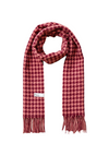 Lambswool Oversized Scarf in Berry Houndstooth