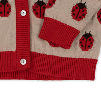 Knit Cardigan - Ladybug