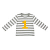 Breton Striped Number T Shirt - Grey Marl & White