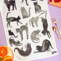 Ickaprint - Tea Towel - Black Cats