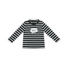 Breton Striped 'Boo' T Shirt  - Black & White