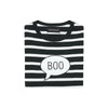 Breton Striped 'Boo' T Shirt  - Black & White