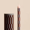 Single Pattern Candle - Light Pink, Bordeaux and Dark Blue Check