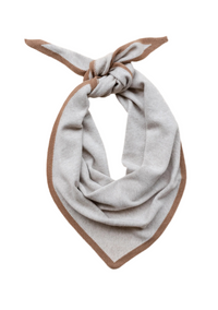 Large Merino Triangle Scarf in Oatmeal & Camel