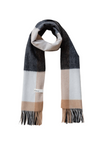 Lambswool Oversized Scarf in Monochrome Edge Check